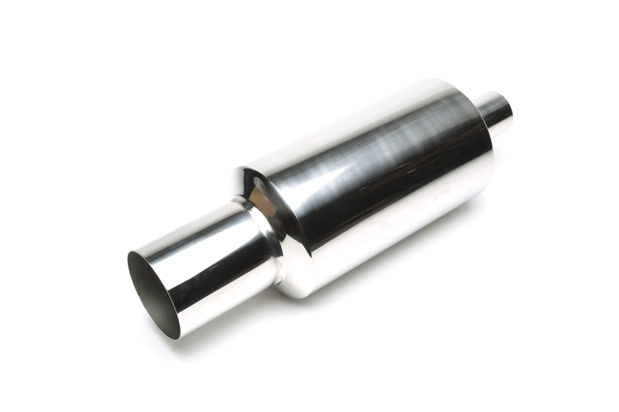 Edelstahl Sportendschalldämpfer universal 115 / 65mm rund / scharf