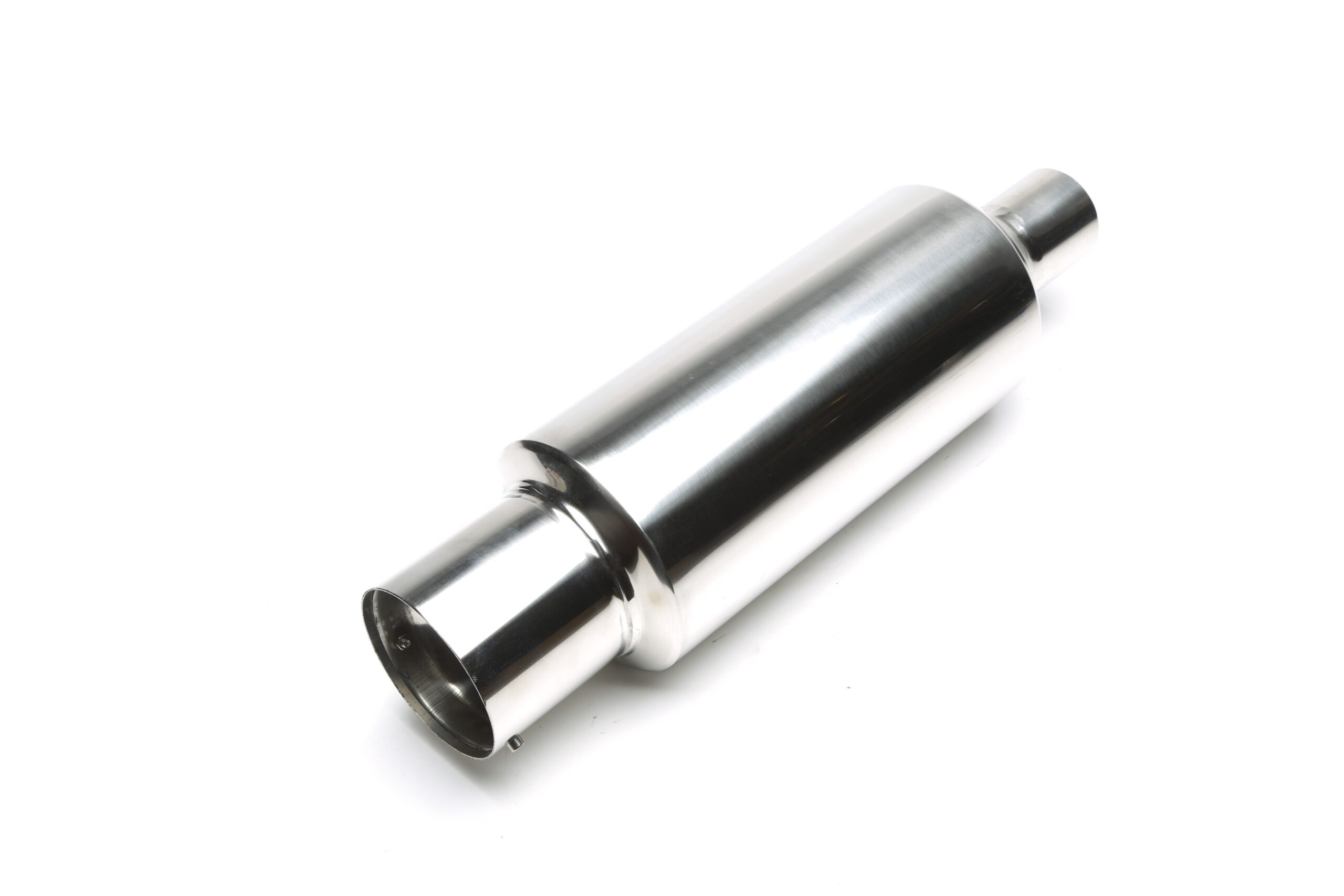 Edelstahl Sportendschalldämpfer universal 100 / 50mm rund / scharf