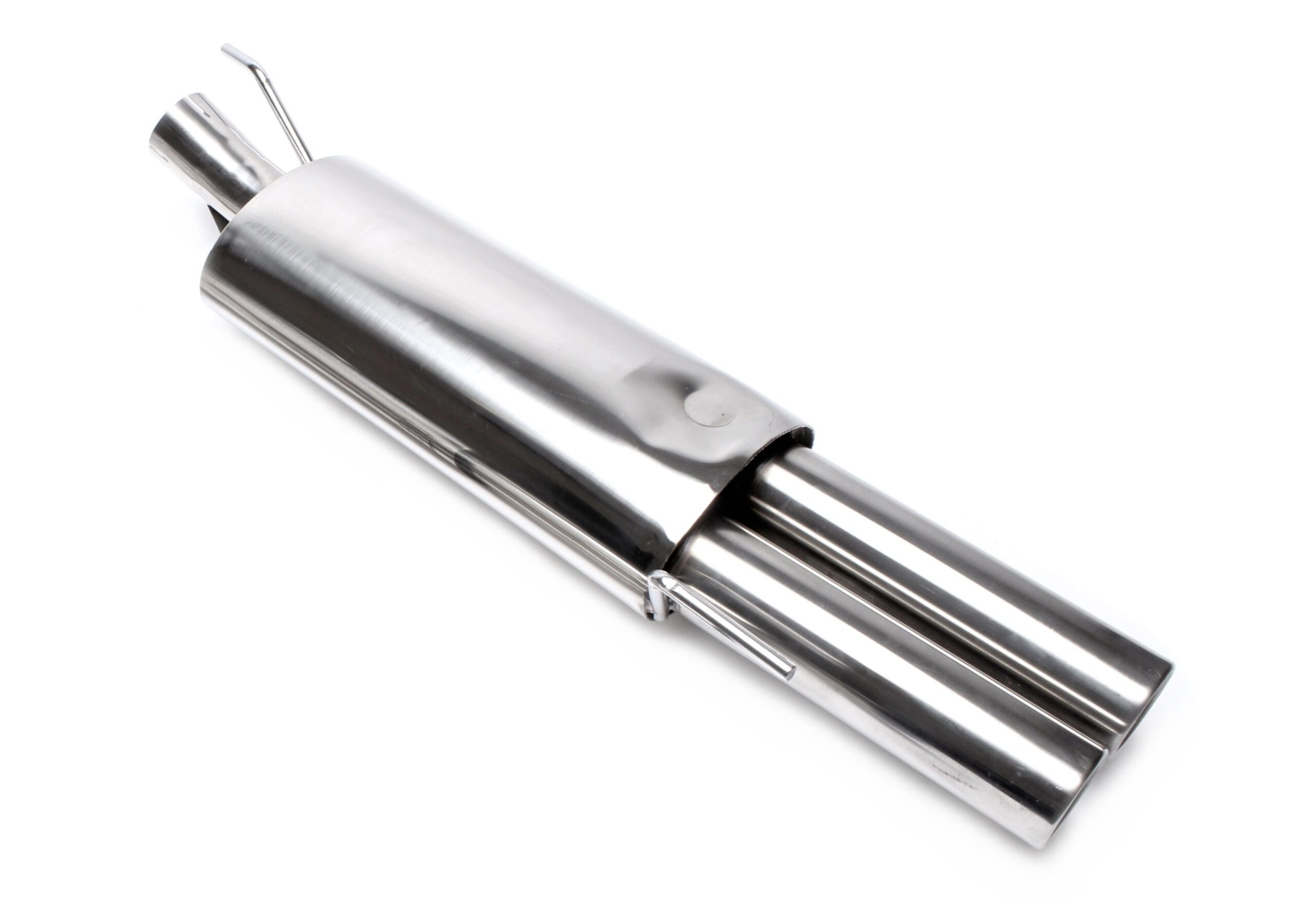 Endschalldämpfer 2x76mm rund/gebördelt Edelstahl für VW